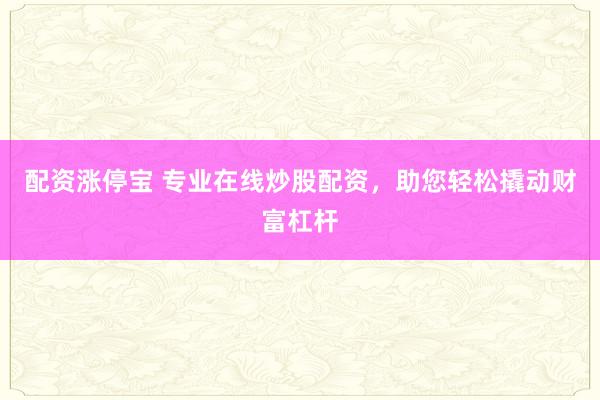 配资涨停宝 专业在线炒股配资，助您轻松撬动财富杠杆