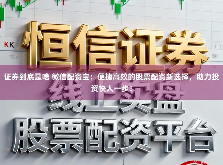 证券到底是啥 微信配资宝：便捷高效的股票配资新选择，助力投资快人一步！